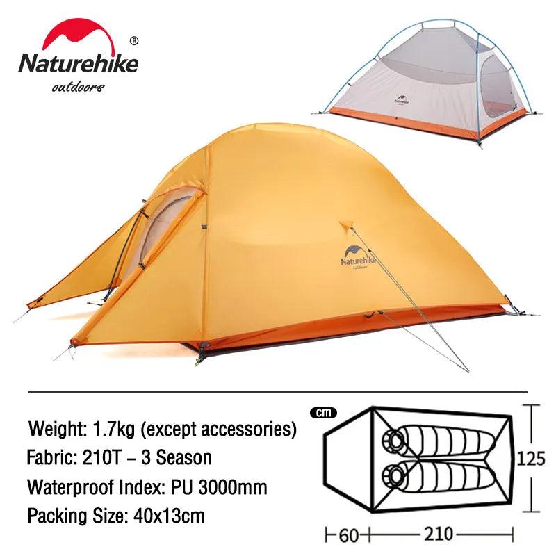 Naturehike Cloud Up 1 2 3 People Tent Ultralight 20D Camping Tent Waterproof Outdoor Hiking Travel Tent Backpacking Cycling Tent - Nex Fisher Hub