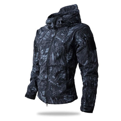 Lurker Shark Skin Soft Shell Tactical Jacket Men Waterproof Fleece Hooded Coat Hunt Clothes Autumn New Outdoor Camouflage Jacket