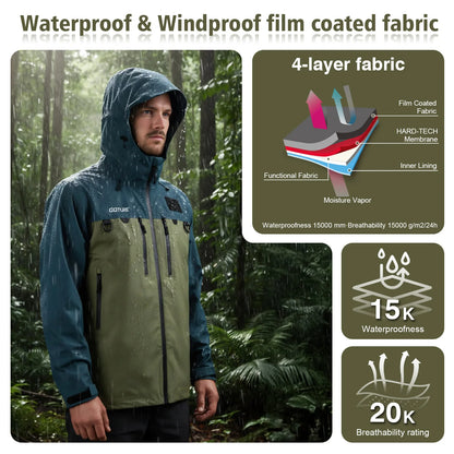 Goture Waterproof Fishing Jacket Multi-pocket Fly Fishing Clothes with Hat 4-Layer Wader Fishing Clothing Apparel