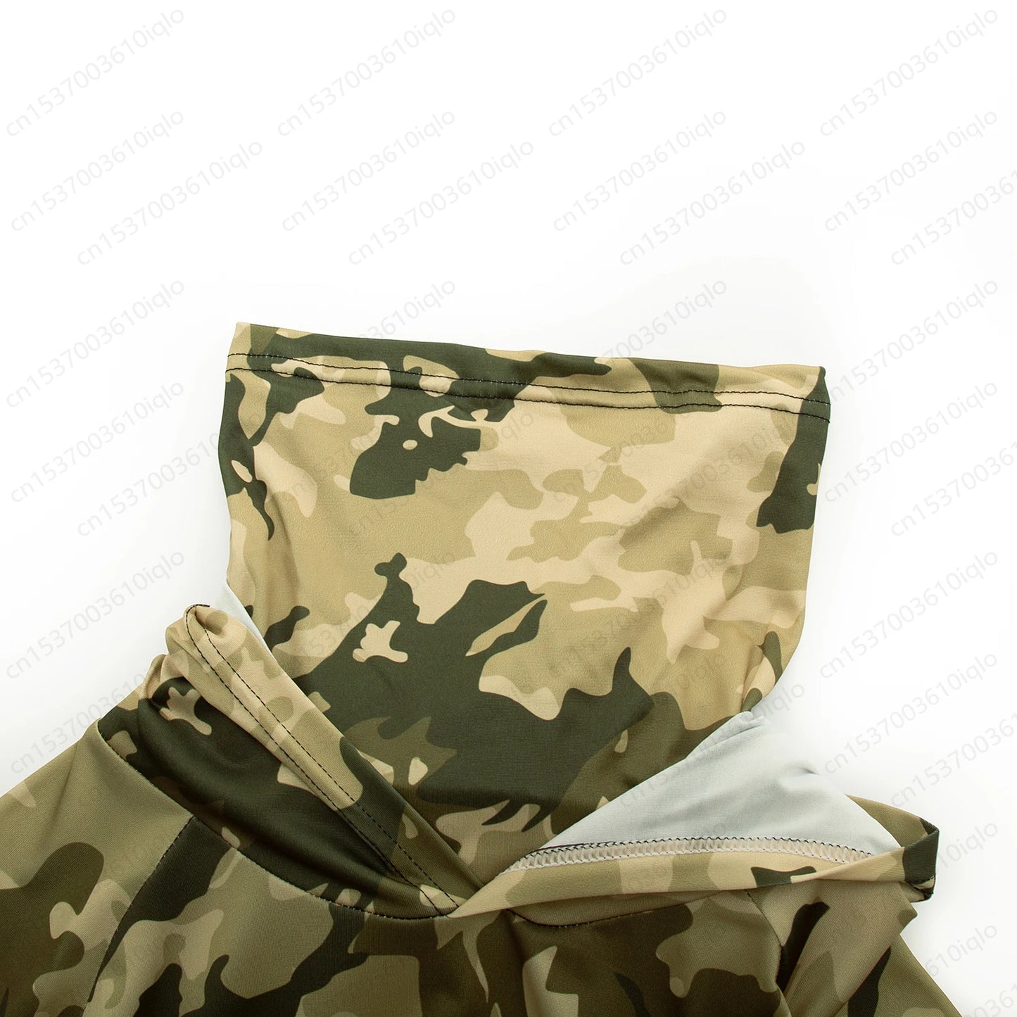 HUK Camouflage Long Sleeve Hooded Fishing Shirt with Mask: UPF 50+ UV Protection for Men