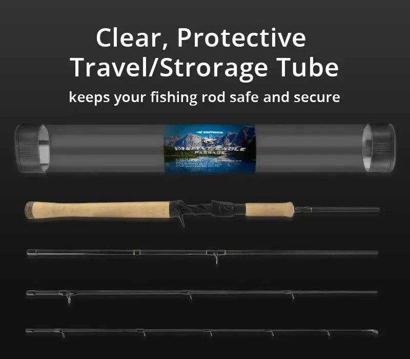 Clear, protective travel/storage tube for KastKing Valiant Eagle Passage Rod, ensures safe and secure transportation.