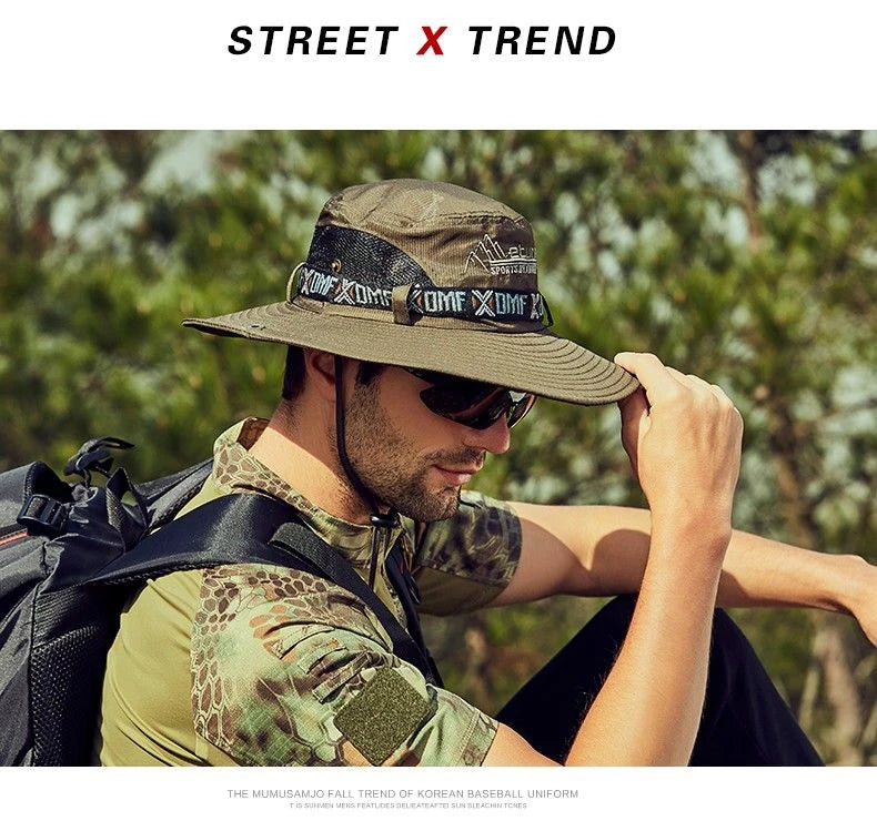 Outdoor Sport Man fisherman hat, sun protection hat brim, suitable for outdoor travel, outdoor fishing - Nex Fisher Hub