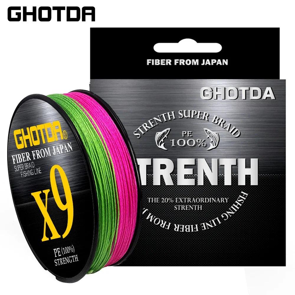 GHOTDA 8/9/12 Strands PE Braided Wire Multifilament Japan Import Fabric  PE Line for Carp Fishing 0.6-8.0# 100M Fishing Line - Nex Fisher Hub