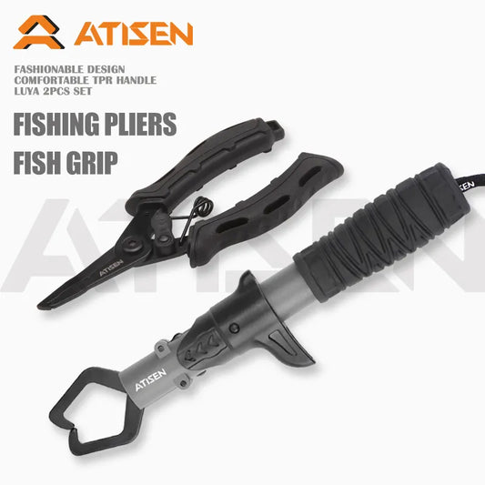 ATISEN Fishing Pliers & Fish Grip - Stainless Steel 2PCS - Nex Fisher Hub