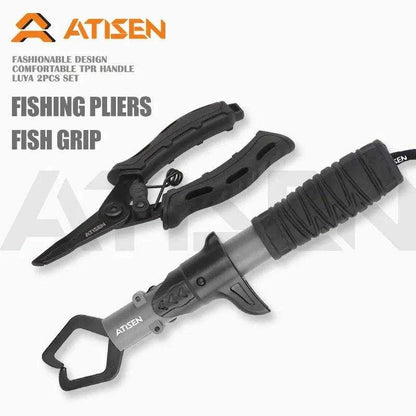 ATISEN Fishing Pliers and Fish Grip Stainless Steel Set with TPR Handles