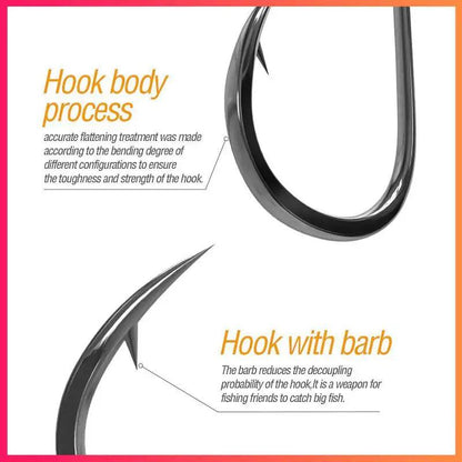 50/10PCS Fishing Hooks Set High Carbon Steel Barbed FishHooks For Saltwater Freshwater Fishing Gear Fishing Accessories - Nex Fisher Hub