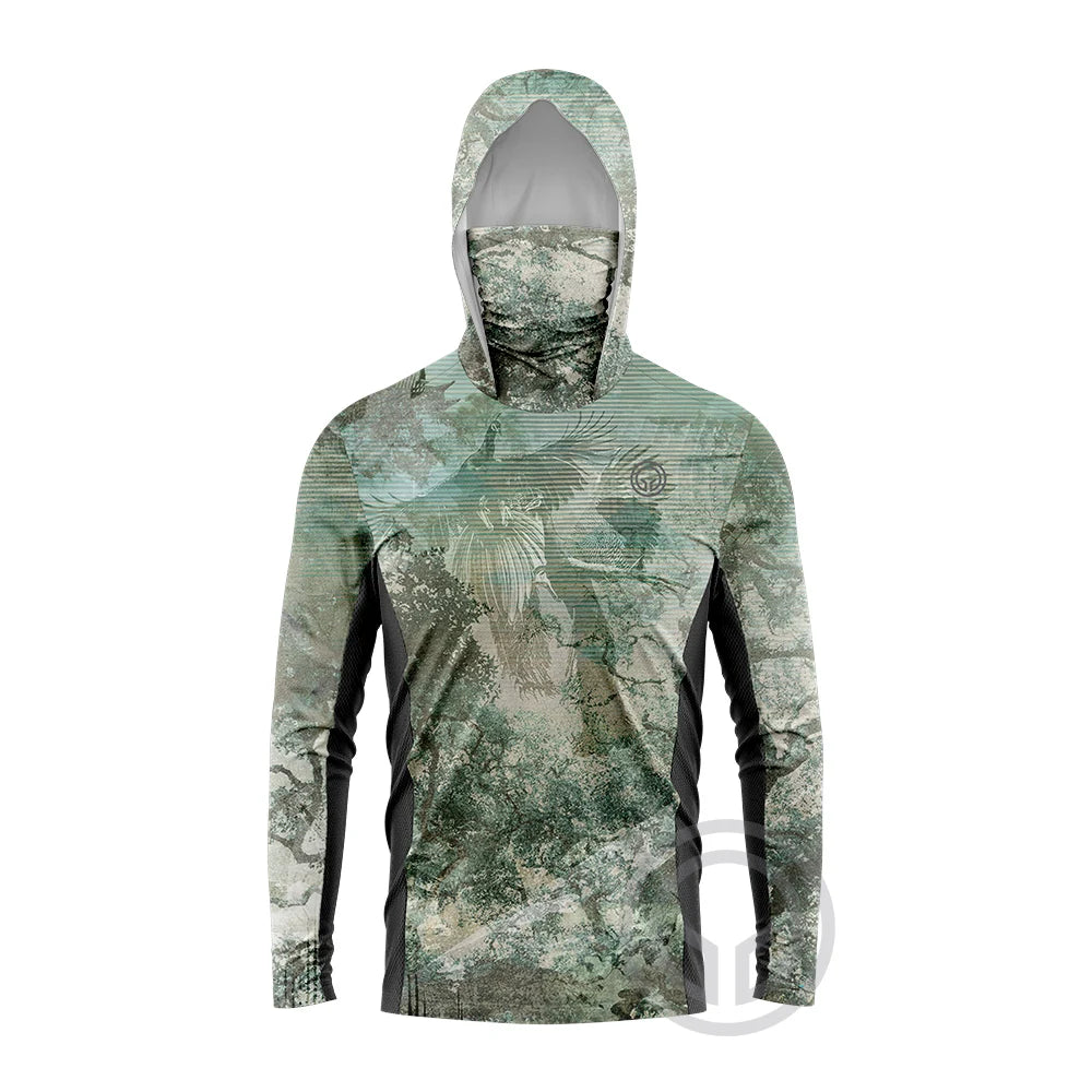 GCBIG Long Sleeve Hoodie With Face Mask Fishing Wear