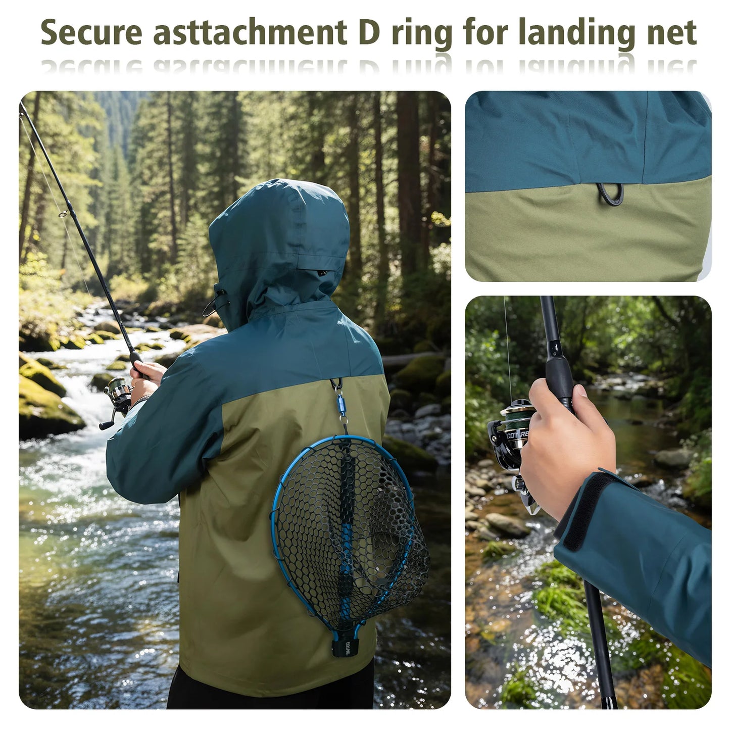 Goture Waterproof Fishing Jacket Multi-pocket Fly Fishing Clothes with Hat 4-Layer Wader Fishing Clothing Apparel