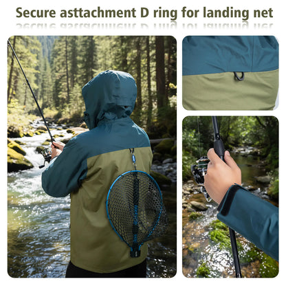 Goture Waterproof Fishing Jacket Multi-pocket Fly Fishing Clothes with Hat 4-Layer Wader Fishing Clothing Apparel