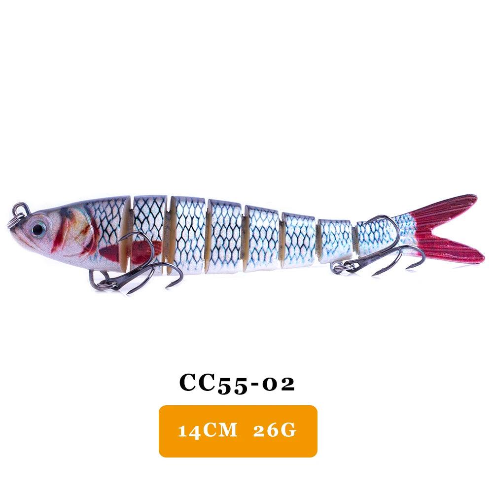 AYWFISH Multi Jointed Swimbait CC55-02, 14cm, 26g, lifelike fishing lure with realistic action.