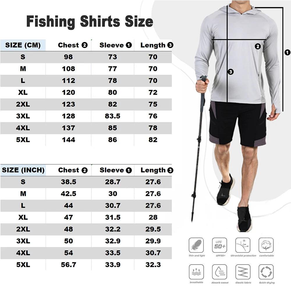 Fishing Hoodie Shirts Long Sleeve Fishing Clothing With Mask Uv Neck Gaiter Men's Breathable Angling Jersey - Nex Fisher Hub