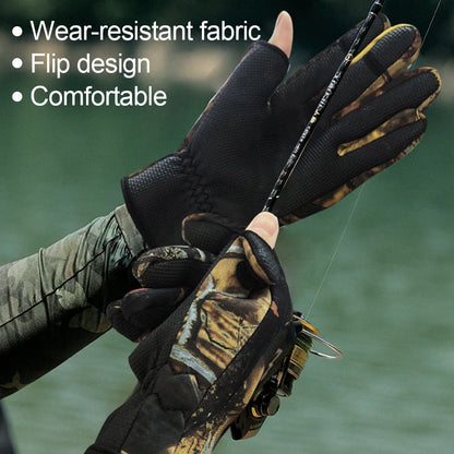 Winter Fishing Gloves Waterproof with 3 Fingerless Camouflage Anti-Slip For Fishing