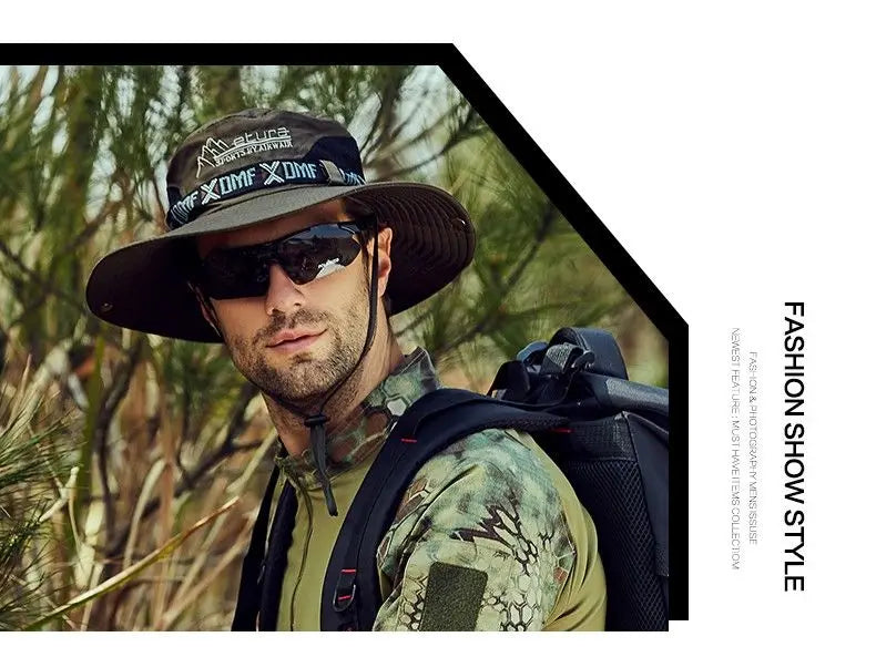 Outdoor Sport Man fisherman hat, sun protection hat brim, suitable for outdoor travel, outdoor fishing - Nex Fisher Hub