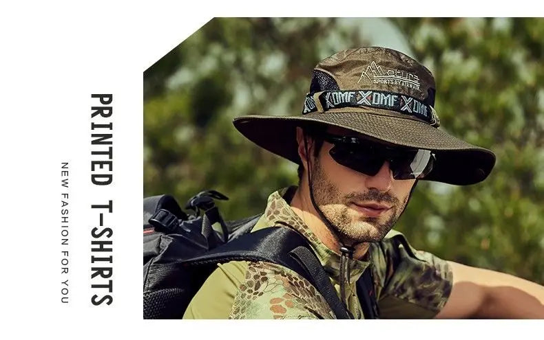Outdoor Sport Man fisherman hat, sun protection hat brim, suitable for outdoor travel, outdoor fishing - Nex Fisher Hub