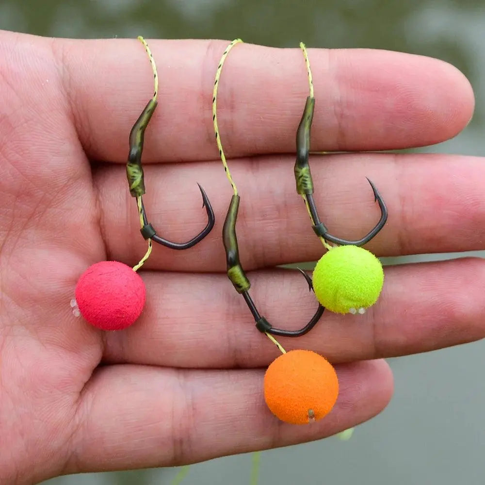 carp fish hooks Hirisi 50pcs Carp Fishing Coating High Eyed Fish Hooks 8019