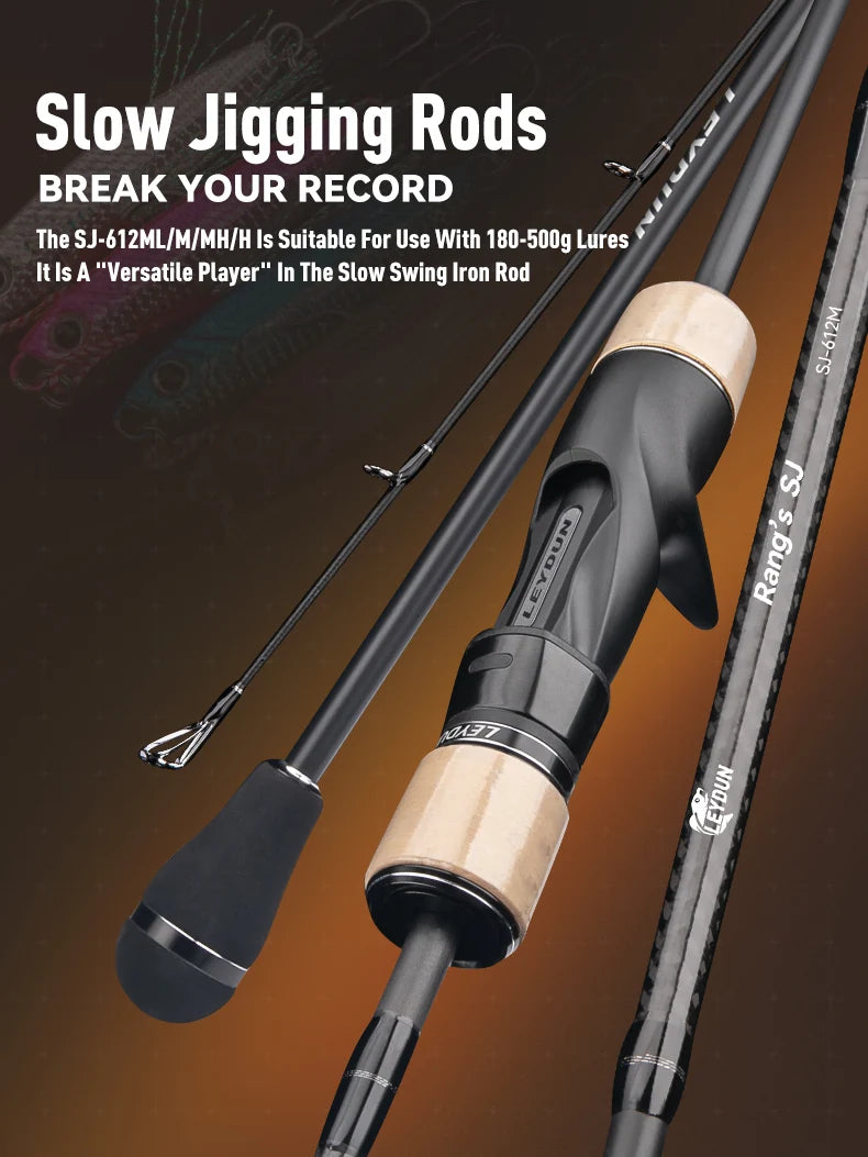 LEYDUN Rang's SJ Slow Jigging Rods: 1.85m High Carbon Saltwater Boat Casting