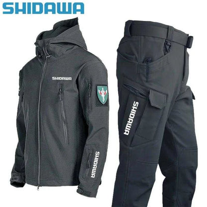 Shidawa Autumn Winter Men's Waterproof Warm Fishing Set Windproof HoodNex Fisher Hub