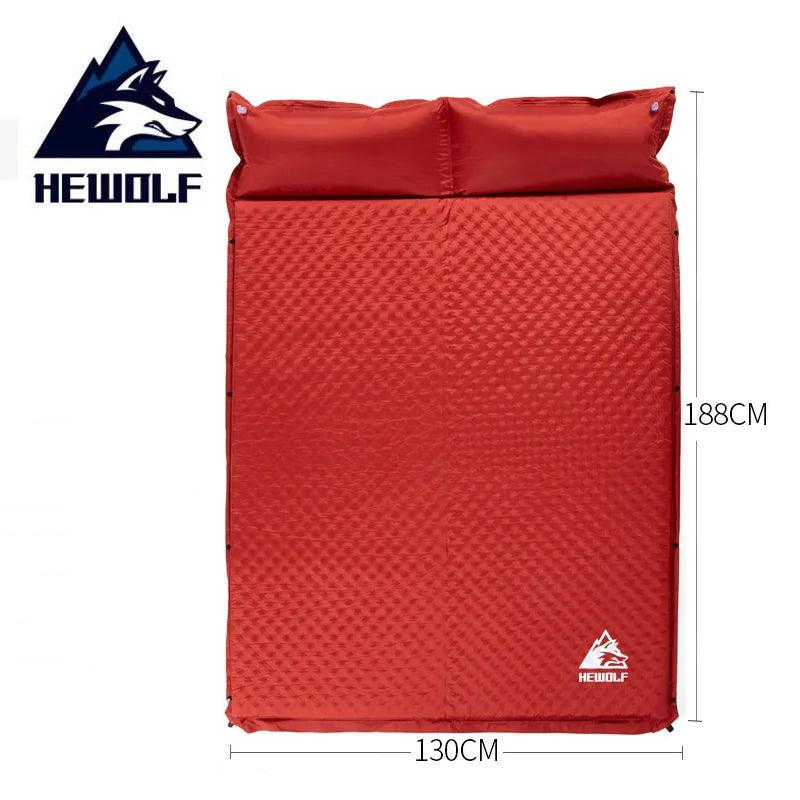 HEWOLF 2+1 spliced outdoor thick 5cm automatic inflatable cushion pad outdoor tent camping mats bed mattress 2 colors - Nex Fisher Hub