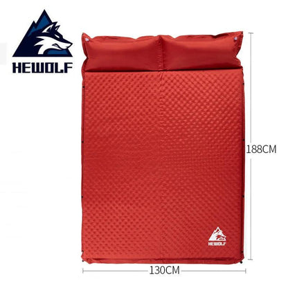 HEWOLF 2+1 spliced outdoor thick 5cm automatic inflatable cushion pad outdoor tent camping mats bed mattress 2 colors - Nex Fisher Hub