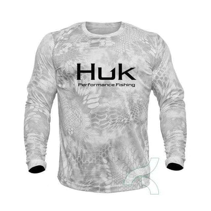 Huk Performance Fishing: Long Sleeve Camouflage Fishing Shirt with SunNex Fisher Hub