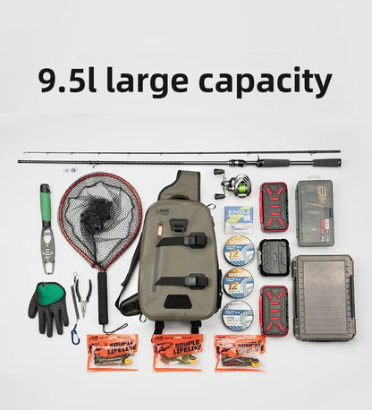 LINNHUE Fishing Shoulder Bag Fishing Tackle Waterproof Bag Outdoor Capacity Fishing Lures Line Box Storage Accessories