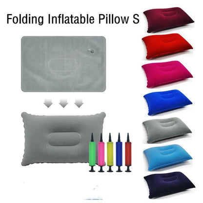 Portable Fold Outdoor Travel Sleep Pillow Camping Tent Inflatable Pillow Airplane Hotel Rest Comfortable Sleep Pillows - Nex Fisher Hub