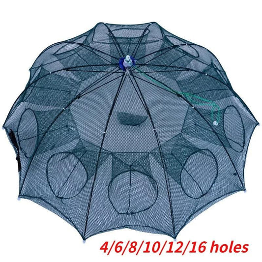 Multi Specification Net Fish Net Fish Cage Shrimp Cage Fish Net Automatic Folding Lobster Net Umbrella Cage Fishing Gear - Nex Fisher Hub