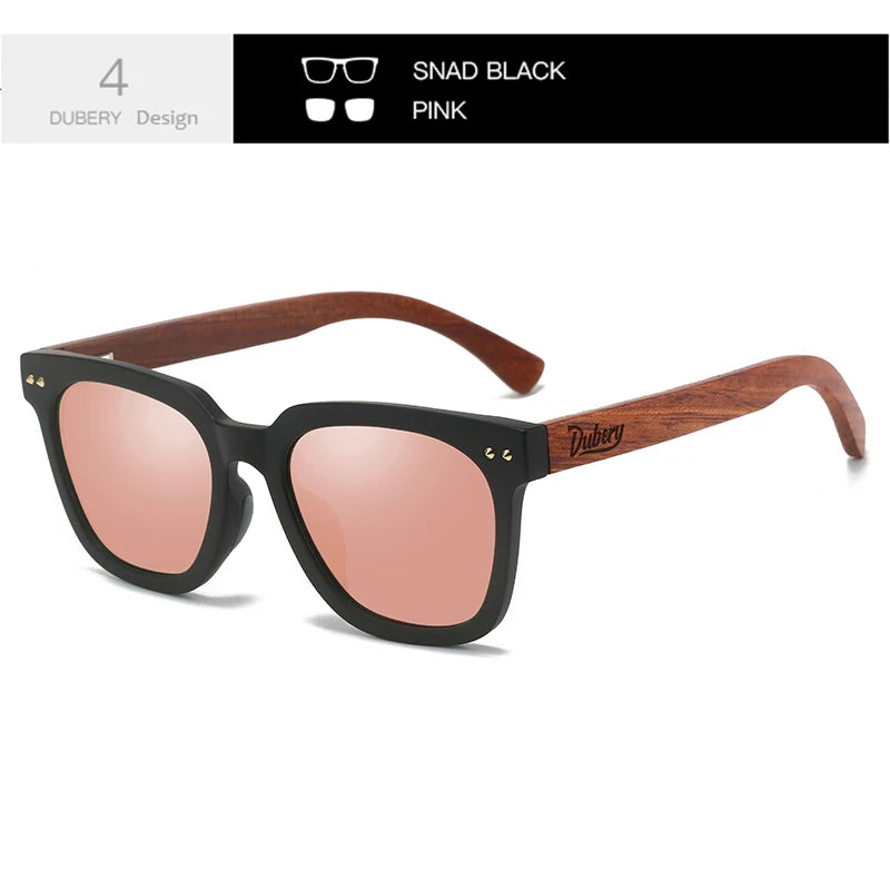 DUBERY Wooden Style Polarized Sunglasses: UV400 Protection for Men And Women