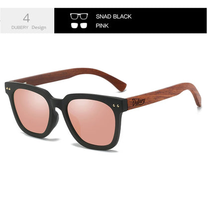 DUBERY Wooden Style Polarized Sunglasses: UV400 Protection for Men And Women