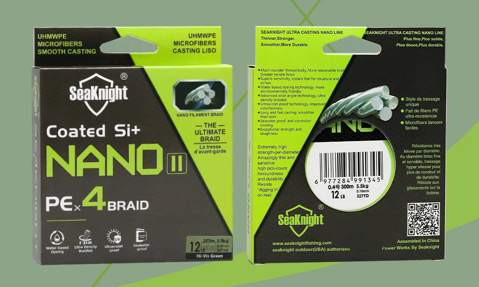 seaknight braided fishing line SeaKnight Brand NANO II Series Fishing Lines 300M 100M 4 Weaves – Nex Fisher Hub