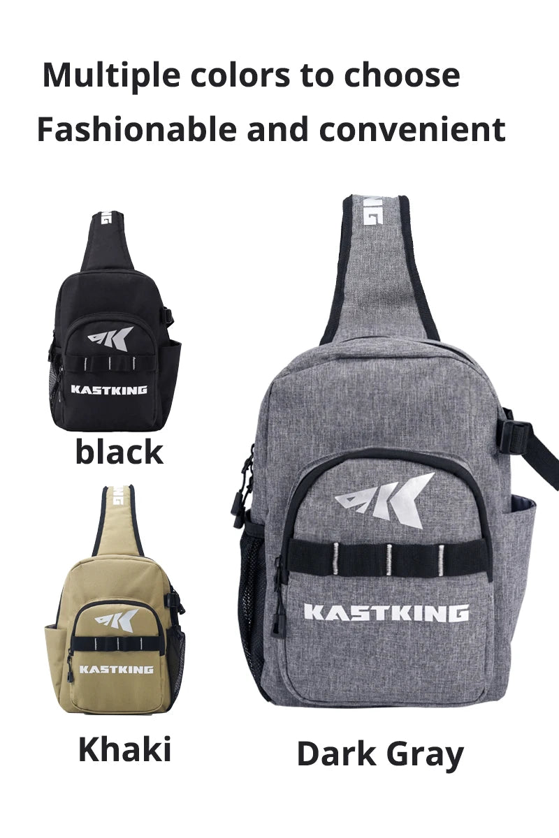 KastKing Bait Boss Fishing Sling Tackle Bag, Fishing Shoulder Backpack with Rod Holder