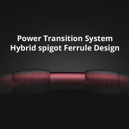 Power Transition System with Hybrid Spigot Ferrule Design close-up on KastKing Brutus Carbon Spinning Rod.