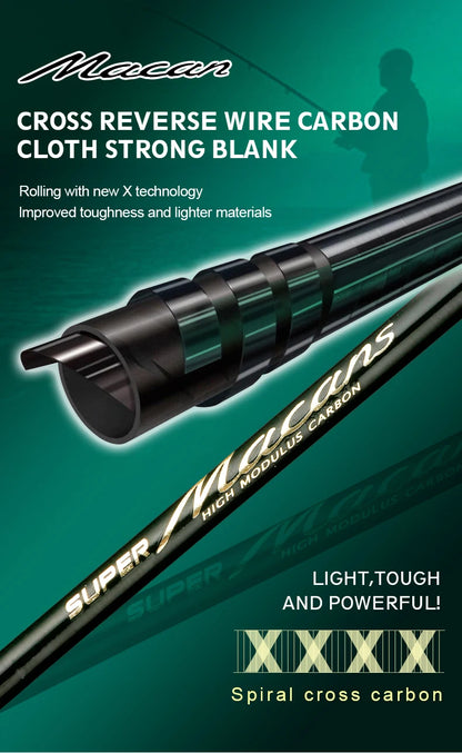 CEMREO Fishing Rod Spinning Casting Carbon 4-5 Sections 1.8m/2.1m/2.4m Portable Travel Rod Nex Fisher Hub