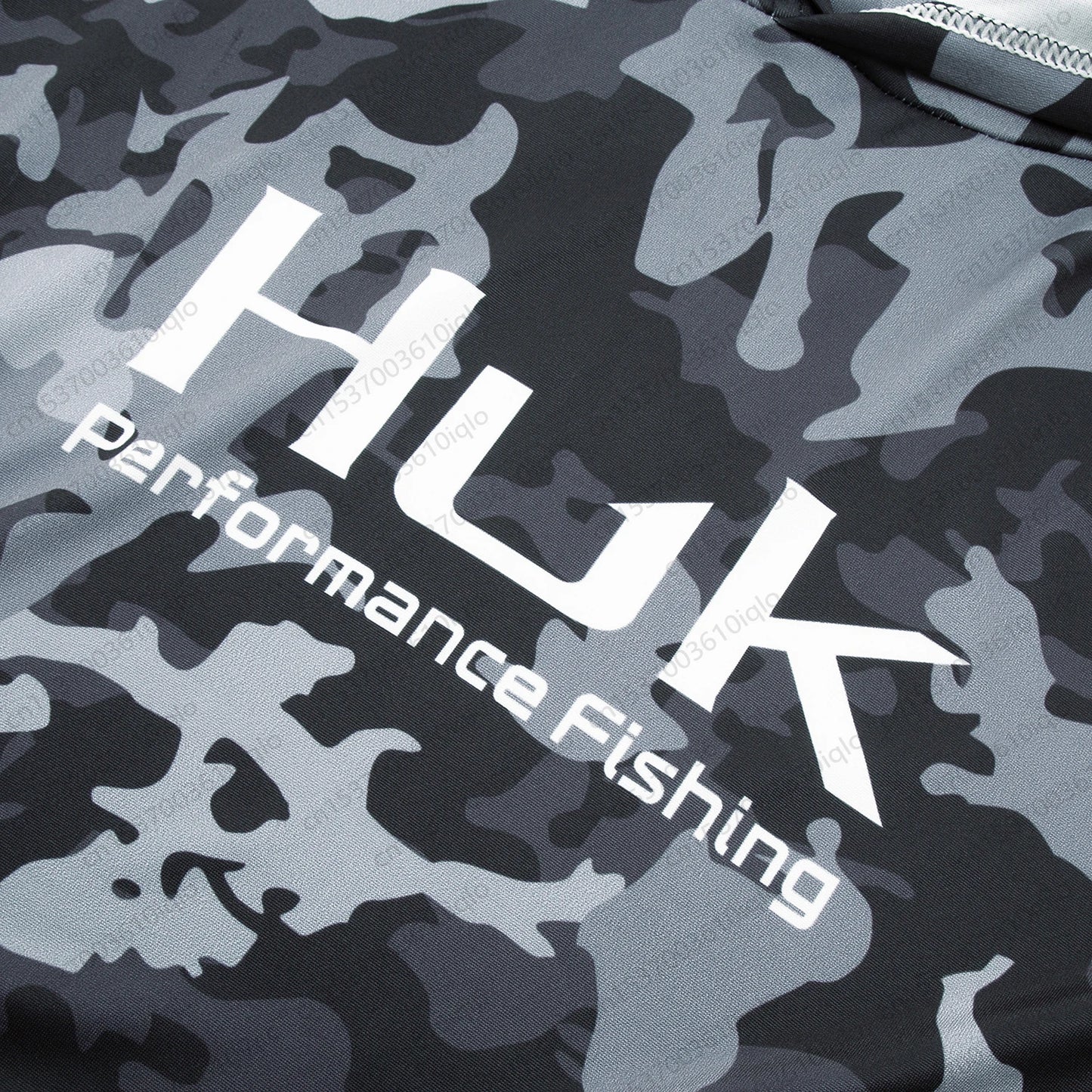 HUK Camouflage Long Sleeve Hooded Fishing Shirt with Mask: UPF 50+ UV Protection for Men