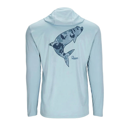 QIWWS Fishing Clothing Camouflage Men's Long Sleeve Mask Hooded Fishing Shirts Upf 50+ Uv Protection Performance Fishing Apparel