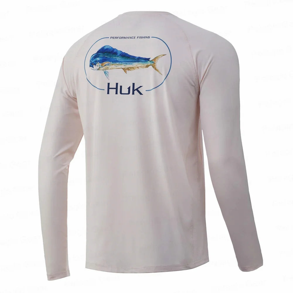 HUK Fishing Shirt Quick Dry Long Sleeve Fishing Jersey Anti-UV UPF-50