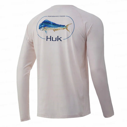 HUK Fishing Shirt Quick Dry Long Sleeve Fishing Jersey Anti-UV UPF-50