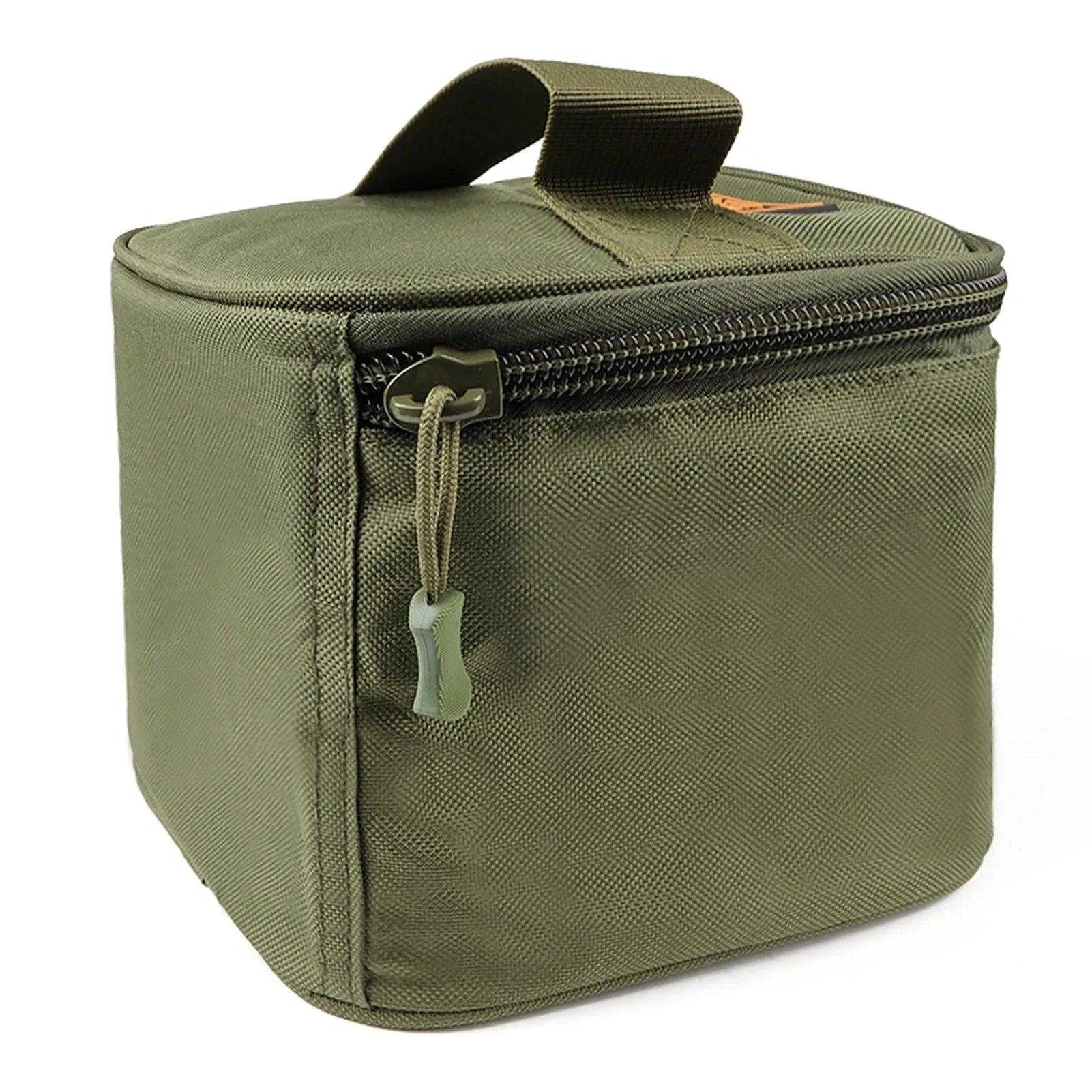 Reel Lure Carrying Case for 500-10000 series fishing reels, high-density oxford fabric, ergonomic handle.