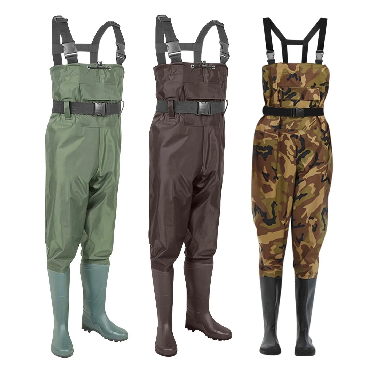 Unisex Waterproof Fishing Waders - Durable Nylon Construction