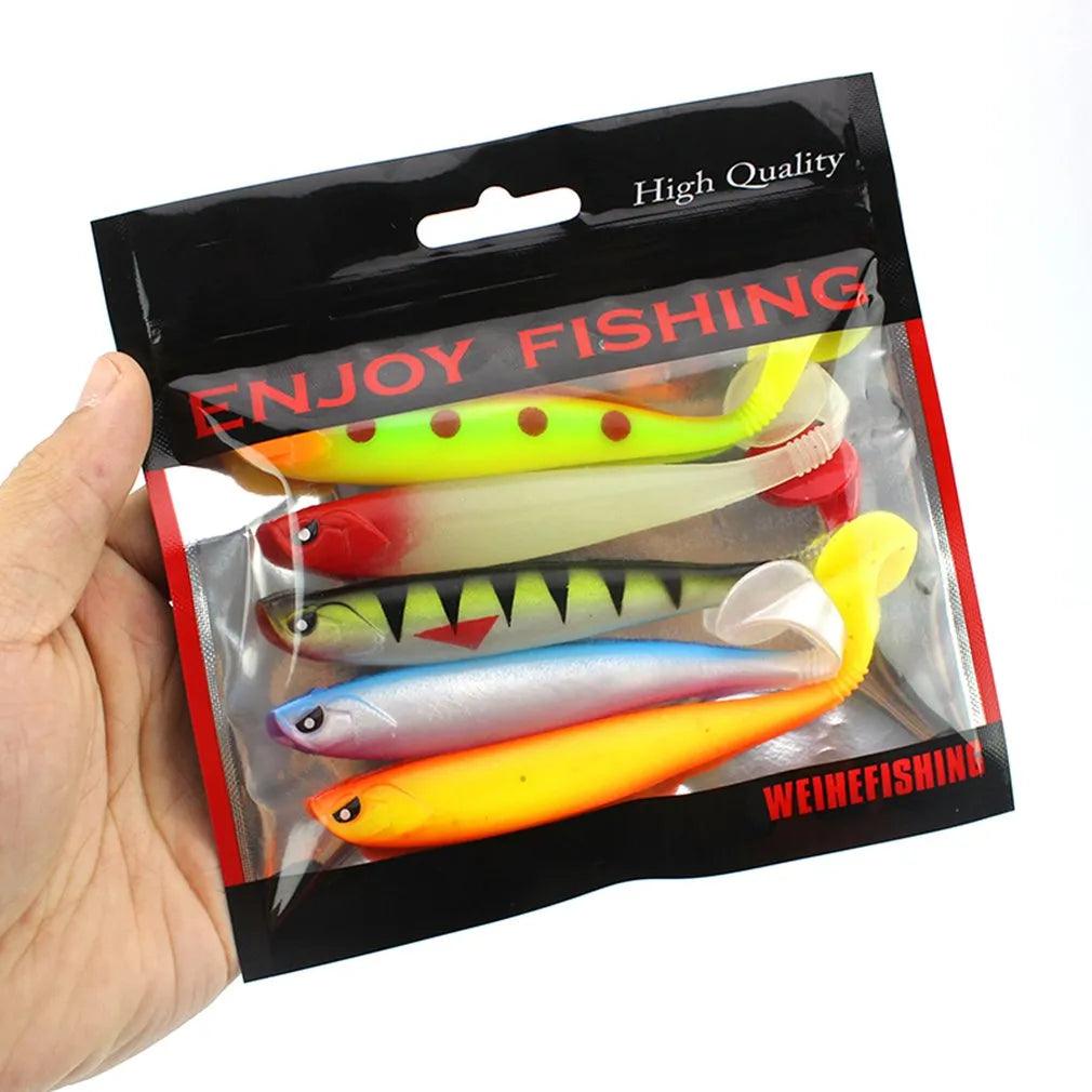 Realistic Action, Easy Use 5-Piece Soft Bait Set (4.7in, 0.35oz)