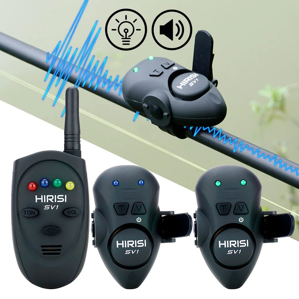 HIRISI SV1 Carp Fishing Bite Alarm Set And 100M Range Receptor: Wireless Indicator