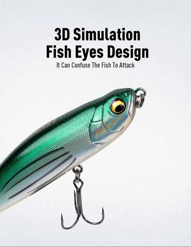 LEYDUN Z-Claw Floating Pencil Lures (2pc): Topwater Walk-the-Dog for Bass And Pike