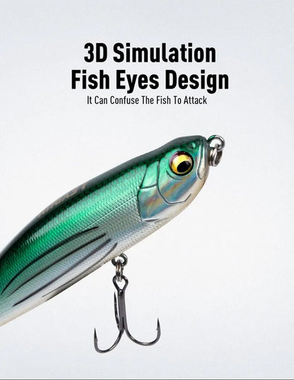 LEYDUN Z-Claw Floating Pencil Lures (2pc): Topwater Walk-the-Dog for Bass And Pike