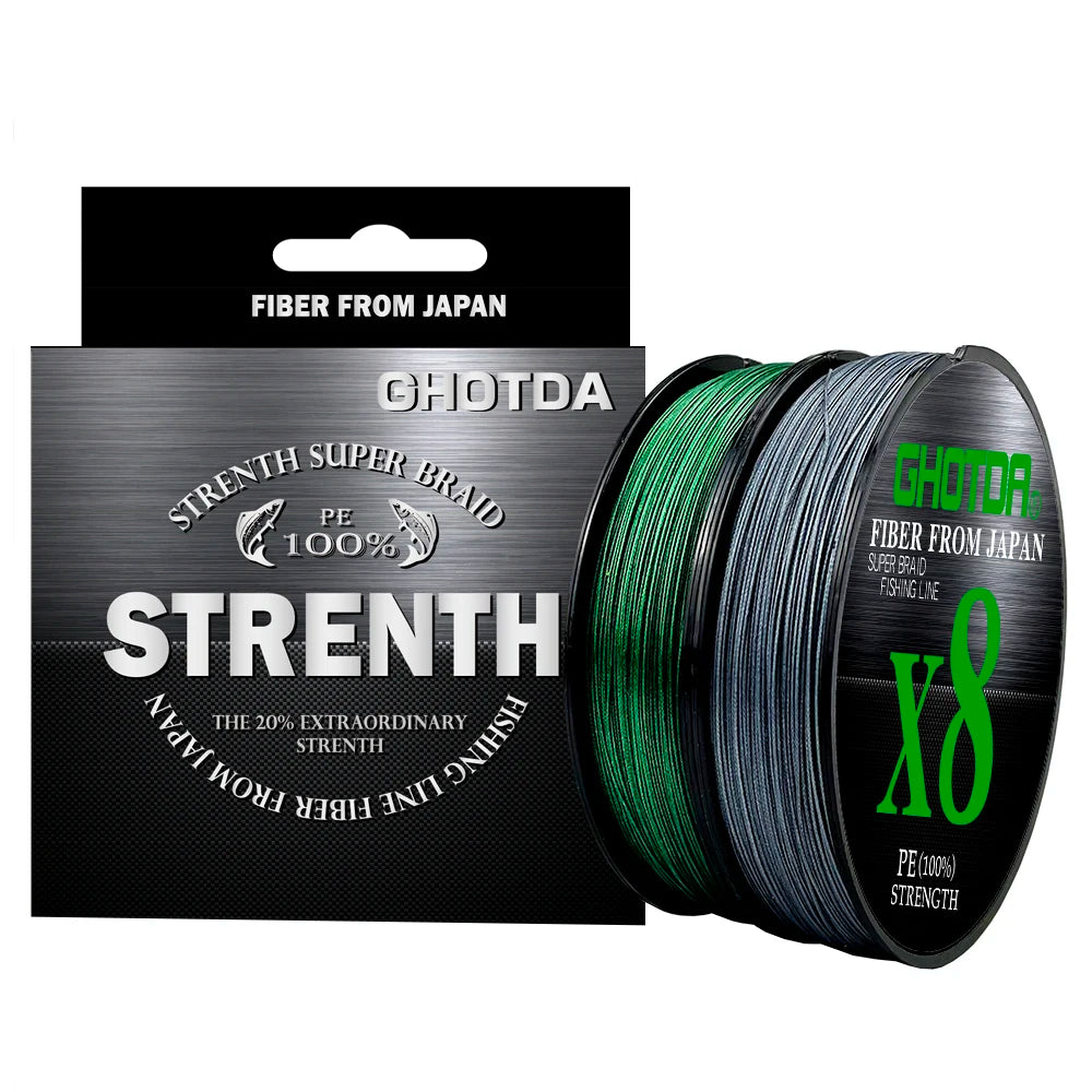 GHOTDA 8/9/12 Strands PE Braided Wire Multifilament Japan Import Fabric  PE Line for Carp Fishing 0.6-8.0# 100M Fishing Line - Nex Fisher Hub