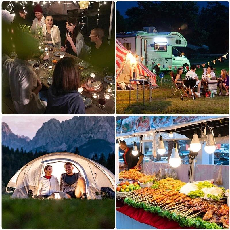 30-260W Portable Tent Lamp Battery Lantern BBQ Camping Light Outdoor Bulb USB LED Emergency Lights for Patio Porch Garden - Nex Fisher Hub