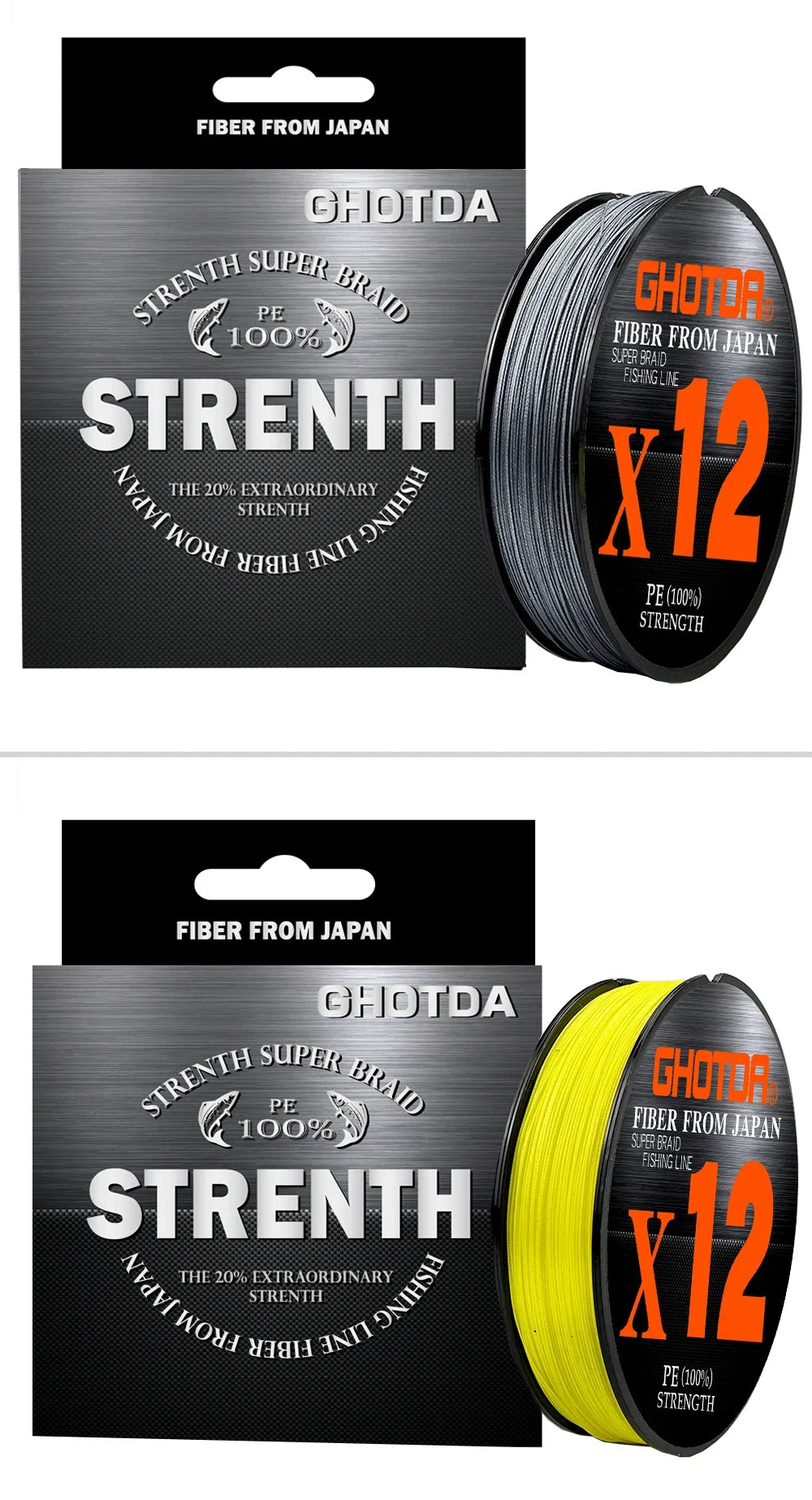 GHOTDA 8/9/12 Strands PE Braided Wire Multifilament Japan Import Fabric  PE Line for Carp Fishing 0.6-8.0# 100M Fishing Line - Nex Fisher Hub