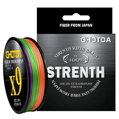 GHOTDA 8/9/12 Strands PE Braided Wire Multifilament Japan Import Fabric  PE Line for Carp Fishing 0.6-8.0# 100M Fishing Line - Nex Fisher Hub