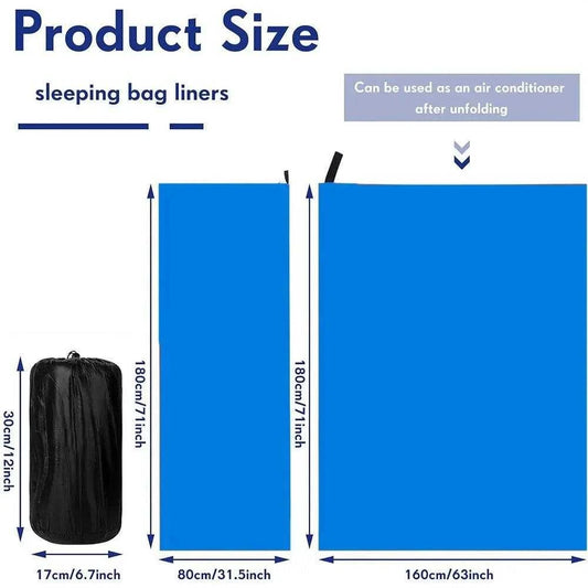 Fleece Sleeping Bag Liner product size dimensions and portability.