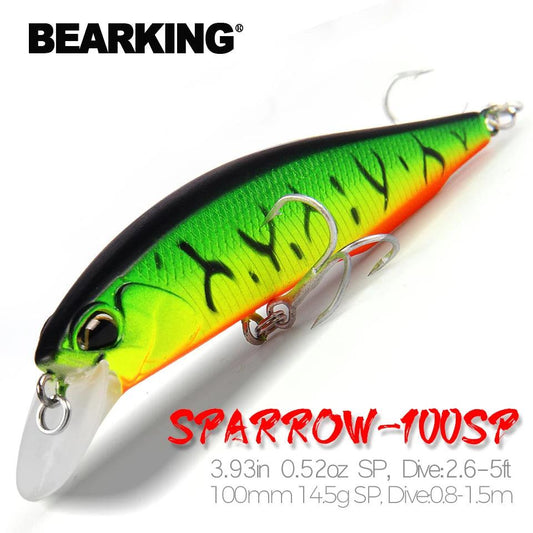 Bearking Retail fishing tackle   A+ fishing lures hard bait 5color for choose 100mm 14.5g  minnow,quality professional minnow