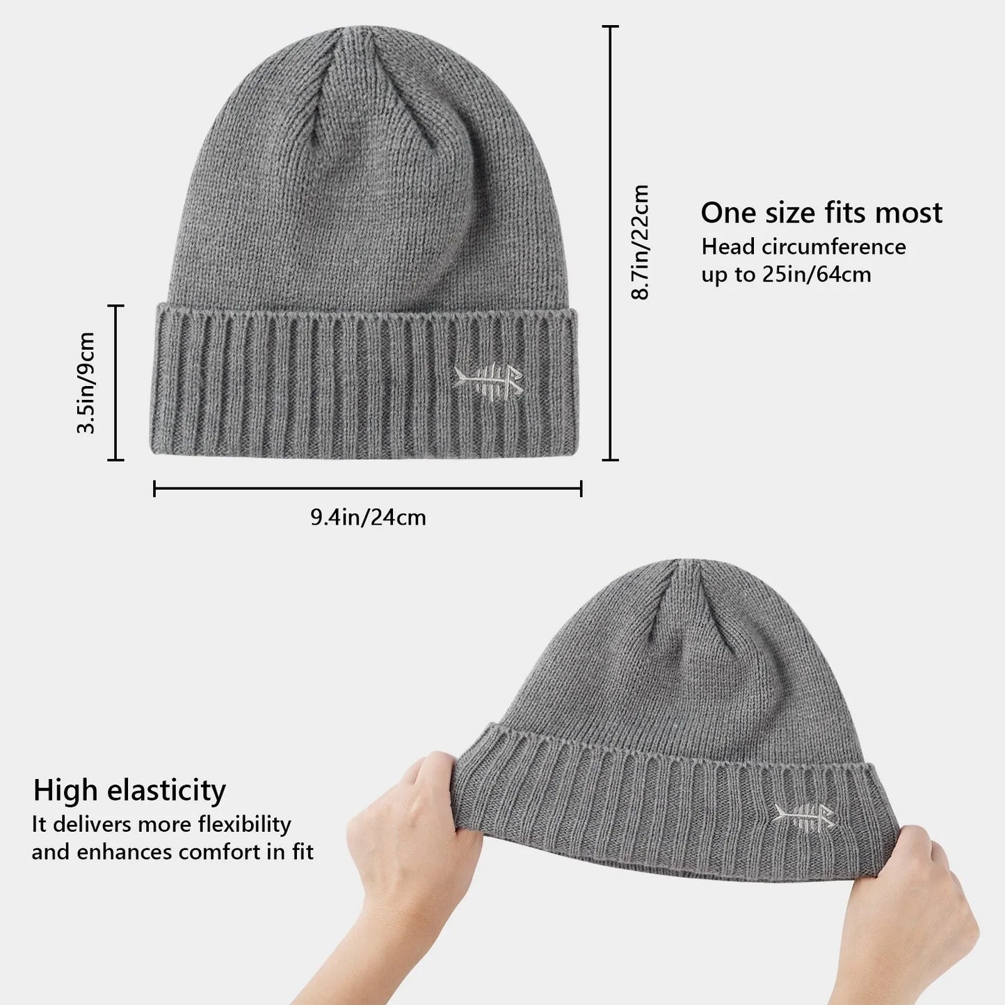BASSDASH Winter Beanie Hats with Fleece Lining Thick Warm for Men Women Stretchy Fit Unisex Cuffed Knit Hat Nex Fisher Hub